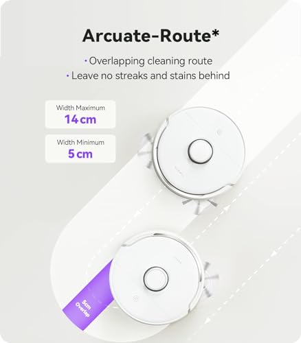 NRAWAL Freo Robot Vacuum and Mop Comb, Washing & Drying, Dirt Sense Ultra Clean, Auto Add Cleaner, LCD Display, Smart Swing, Arcuate-Route, WiFi, APP Control, White