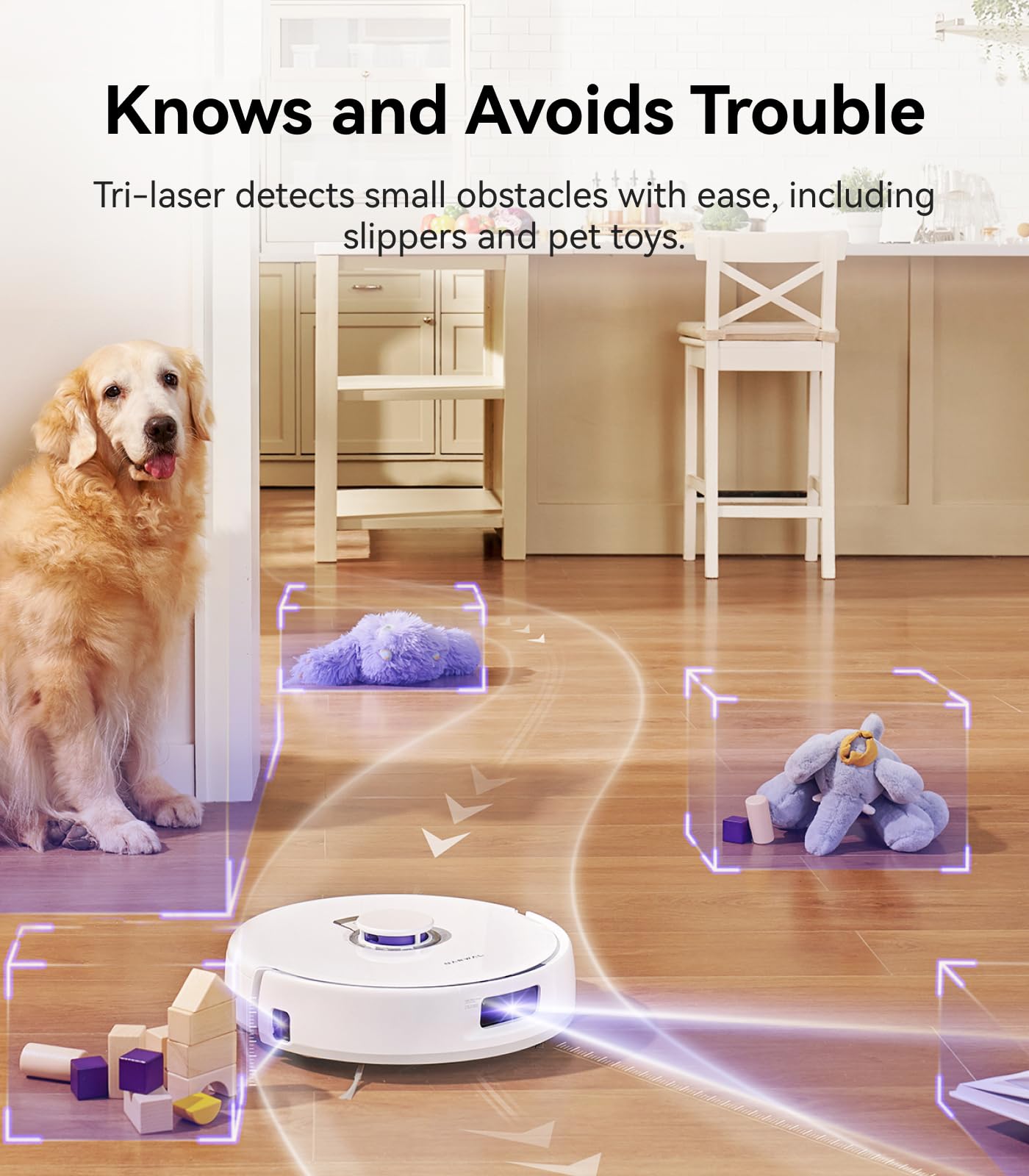 NRAWAL Freo X Plus Robot Vacuum and Mop, 7-Week Dust Storage, Zero Tangles, 7800Pa Suction, Mopping, Tri-Laser Obstacle Avoidance, LiDAR Navigation, Multi-Floor Mapping, Works with Alexa, App Control