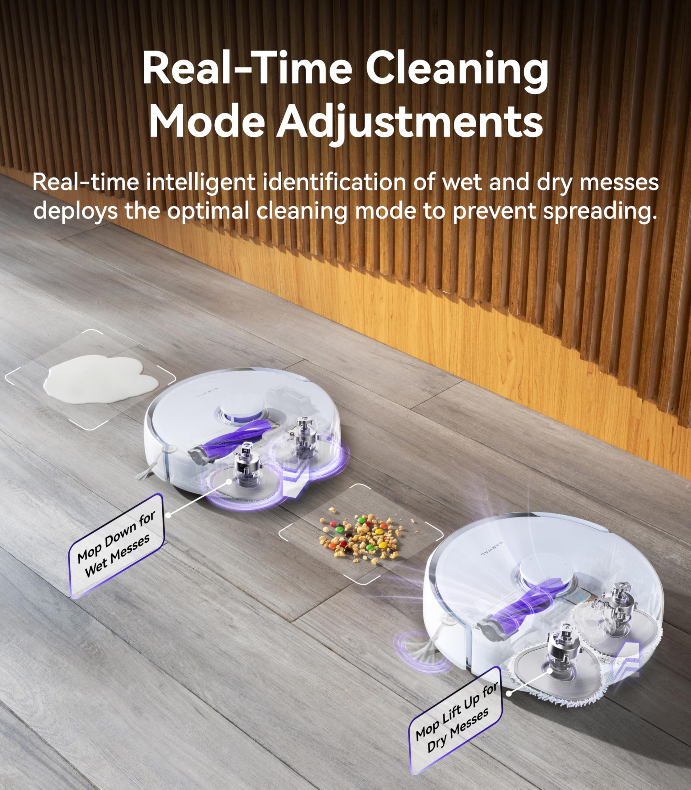 NRAWAL Freo Z Ultra Robot Vacuum and Mop Combo, Dual RGB Cameras and Chips, AI Avoidance, 12000Pa Suction, Real-Time Decisions, Adaptive Hot-Water Self Wash & Self Emptying, Pet Hair, Quiet, White